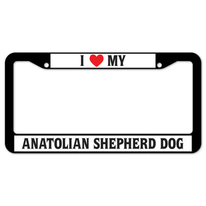 I Heart My Anatolian Shepherd Dog License Plate Frame