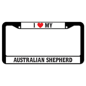 I Heart My Australian Shepherd License Plate Frame