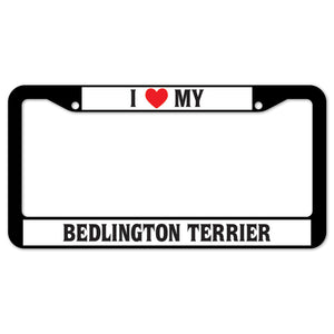 I Heart My Bedlington Terrier License Plate Frame