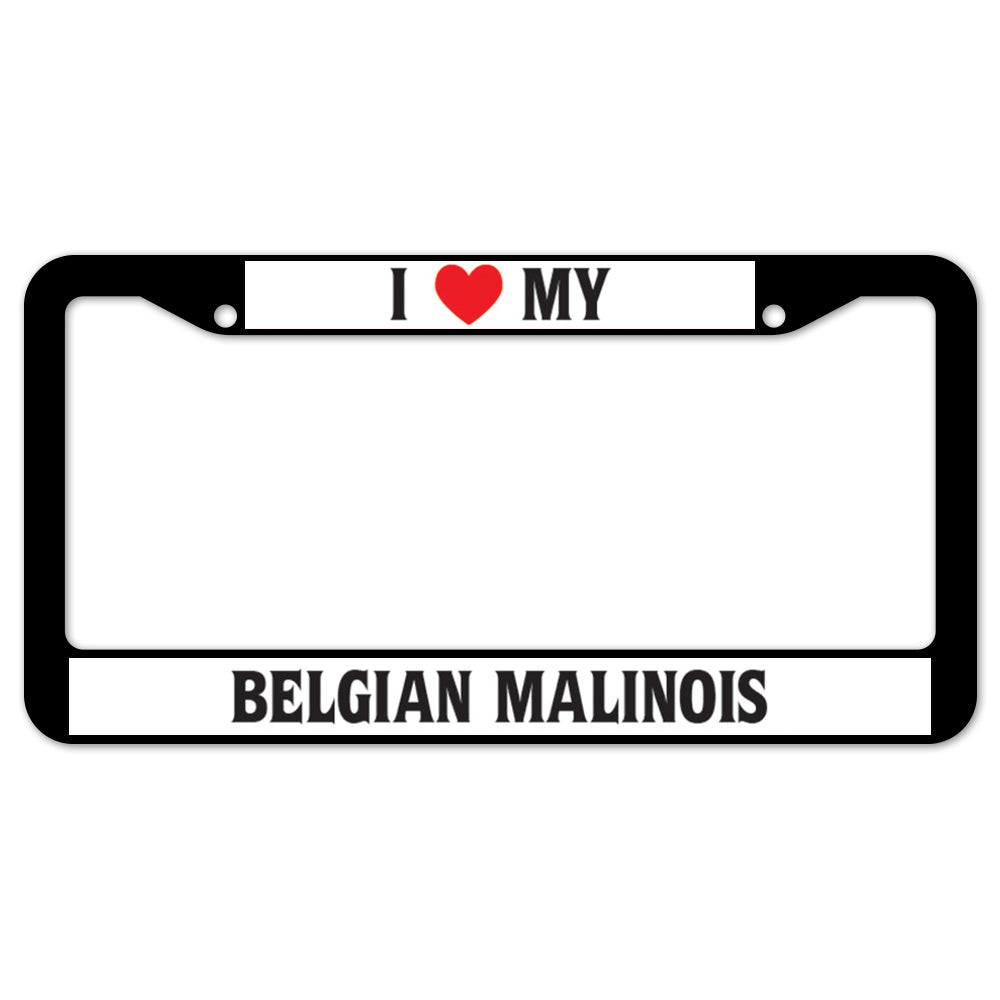 I Heart My Belgian Malinois License Plate Frame