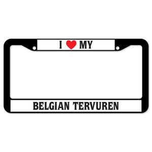 I Heart My Belgian Tervuren License Plate Frame