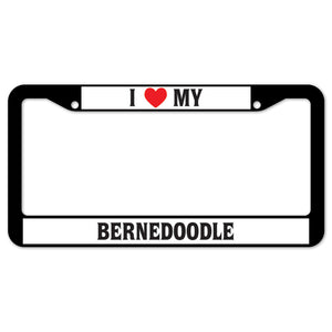 I Heart My Bernedoodle License Plate Frame
