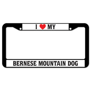 I Heart My Bernese Mountain Dog License Plate Frame