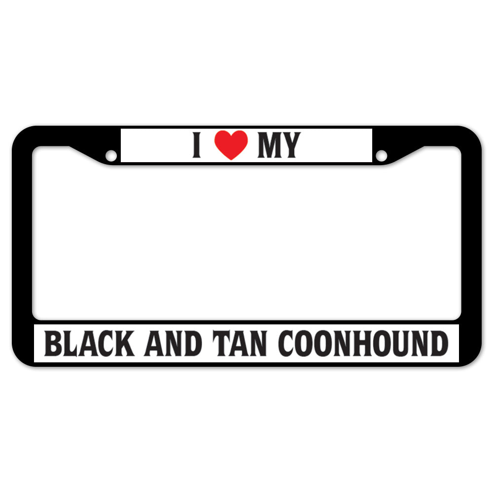 I Heart My Black And Tan Coonhound License Plate Frame