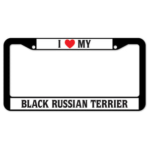 I Heart My Black Russian Terrier License Plate Frame