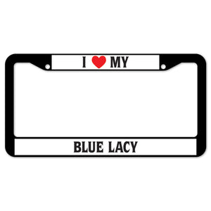 I Heart My Blue Lacy License Plate Frame