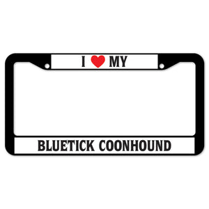 I Heart My Bluetick Coonhound License Plate Frame