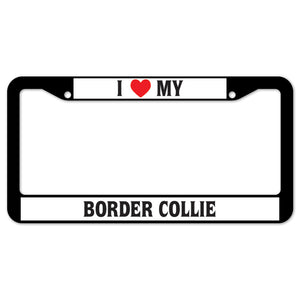 I Heart My Border Collie License Plate Frame