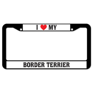 I Heart My Border Terrier License Plate Frame