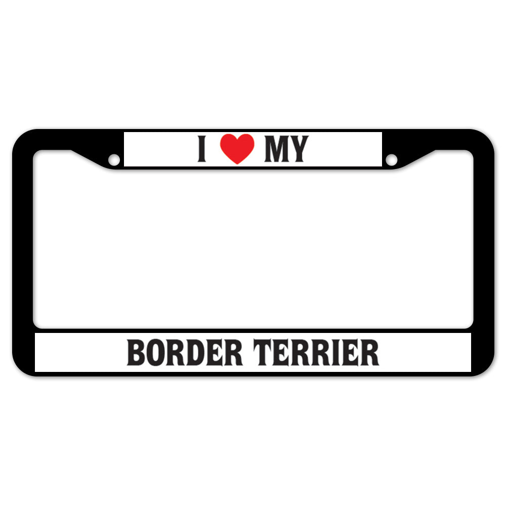 I Heart My Border Terrier License Plate Frame