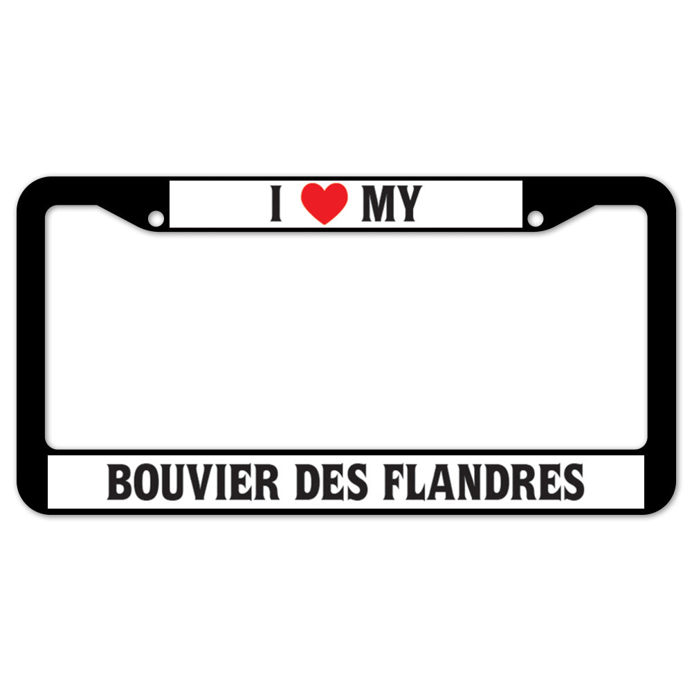 I Heart My Bouvier Des Flandres License Plate Frame