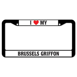 I Heart My Brussels Griffon License Plate Frame
