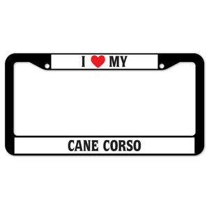 I Heart My Cane Corso License Plate Frame