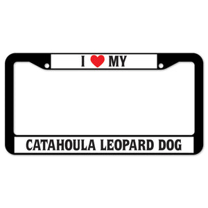 I Heart My Catahoula Leopard Dog License Plate Frame