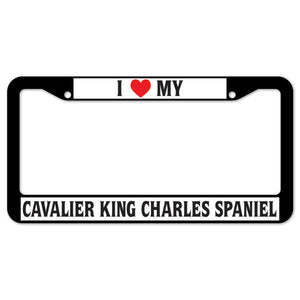 I Heart My Cavalier King Charles Spaniel License Plate Frame