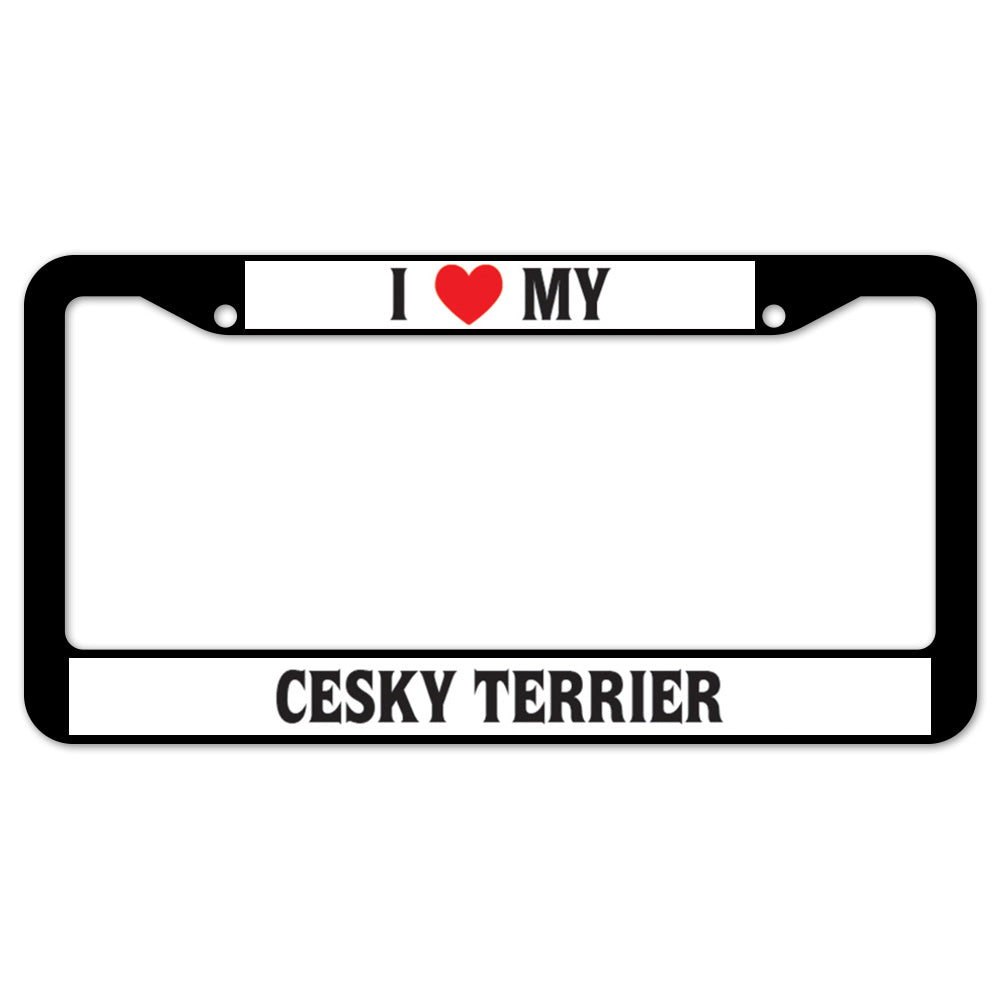I Heart My Cesky Terrier License Plate Frame