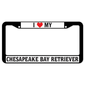 I Heart My Chesapeake Bay Retriever License Plate Frame