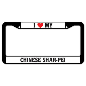 I Heart My Chinese Shar-pei License Plate Frame