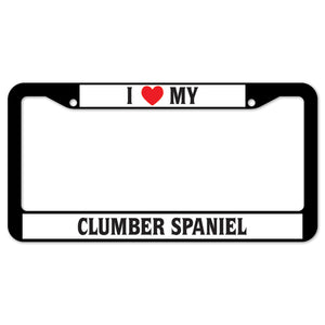 I Heart My Clumber Spaniel License Plate Frame