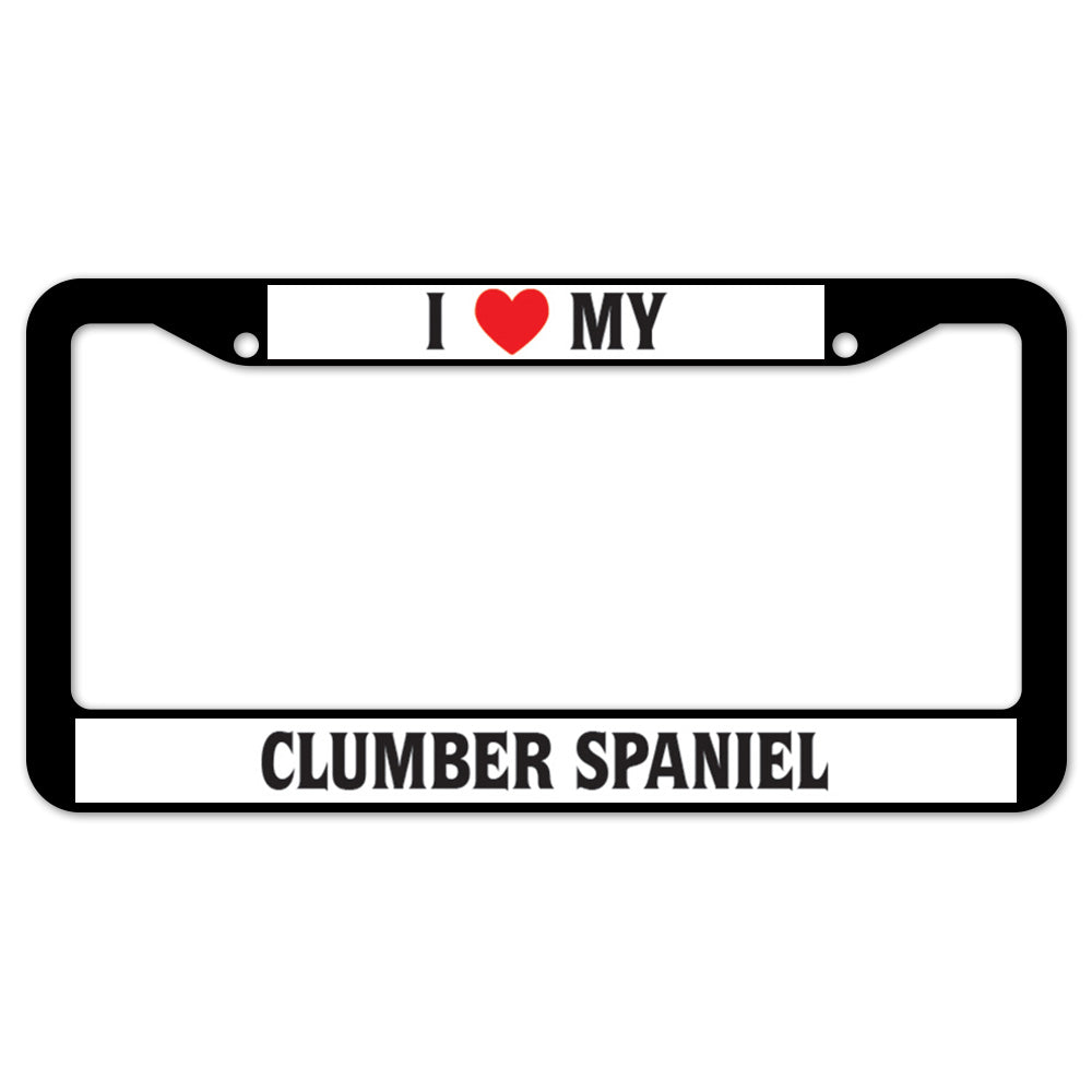 I Heart My Clumber Spaniel License Plate Frame