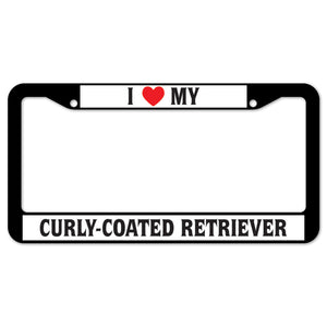 I Heart My Curly-coated Retriever License Plate Frame