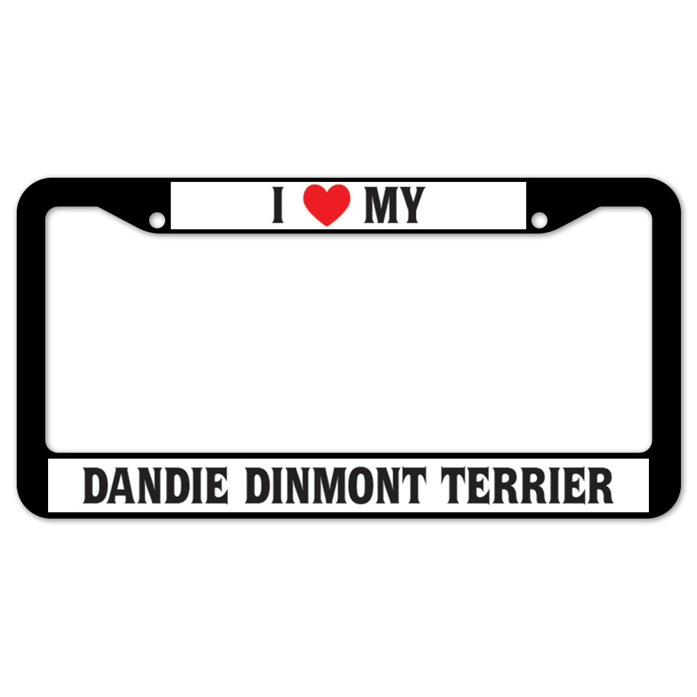I Heart My Dandie Dinmont Terrier License Plate Frame