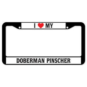 I Heart My Doberman Pinscher License Plate Frame