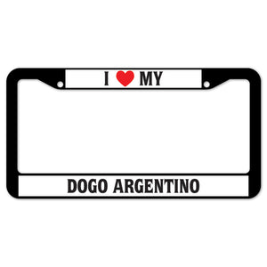 I Heart My Dogo Argentino License Plate Frame
