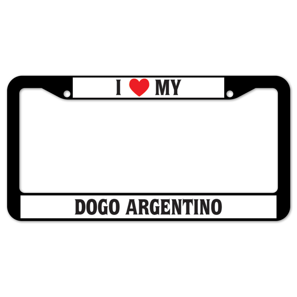 I Heart My Dogo Argentino License Plate Frame