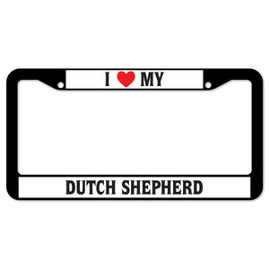 I Heart My Dutch Shepherd License Plate Frame