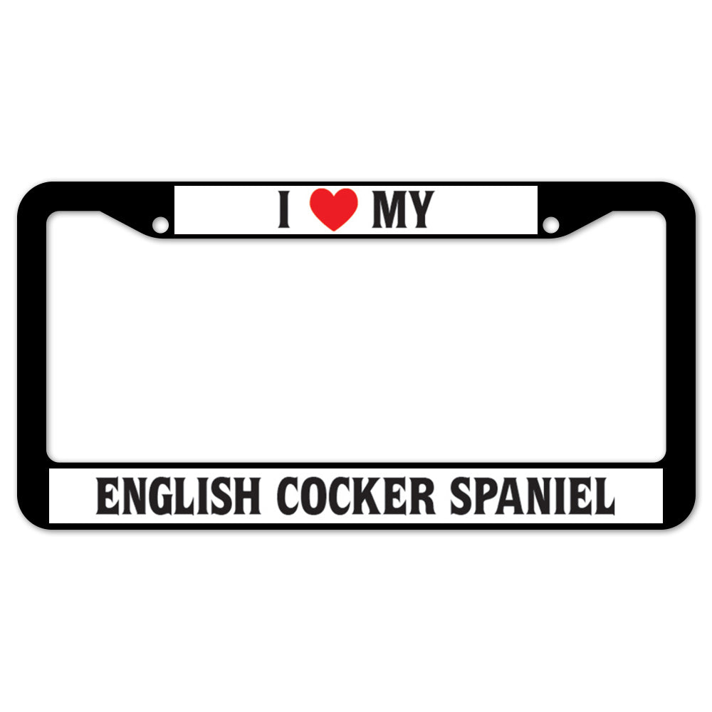 I Heart My English Cocker Spaniel License Plate Frame