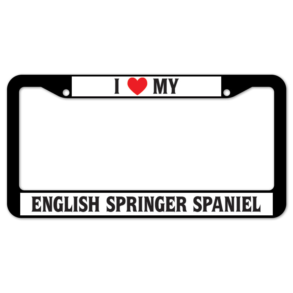 I Heart My English Springer Spaniel License Plate Frame
