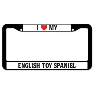 I Heart My English Toy Spaniel License Plate Frame