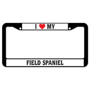 I Heart My Field Spaniel License Plate Frame