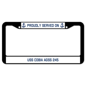 Proudly Served On USS COBIA AGSS 245 License Plate Frame