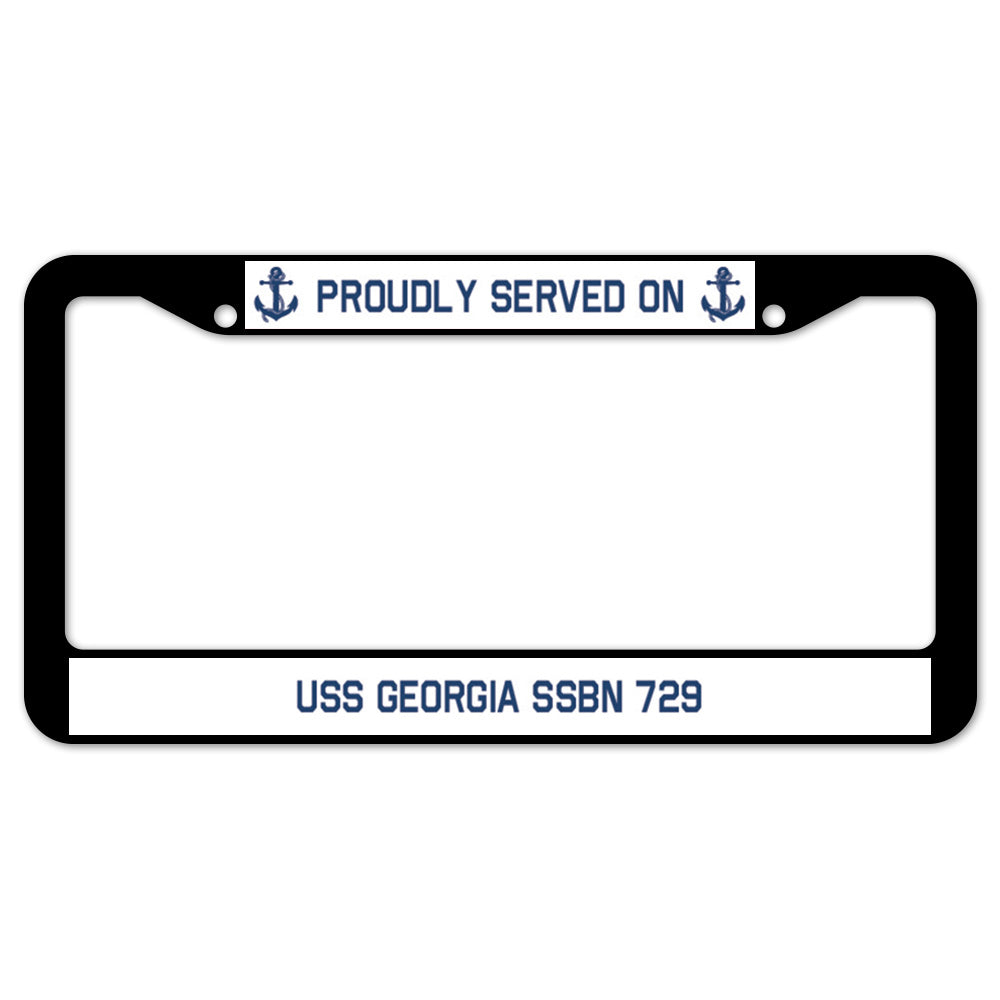 Proudly Served On USS GEORGIA SSBN 729 License Plate Frame