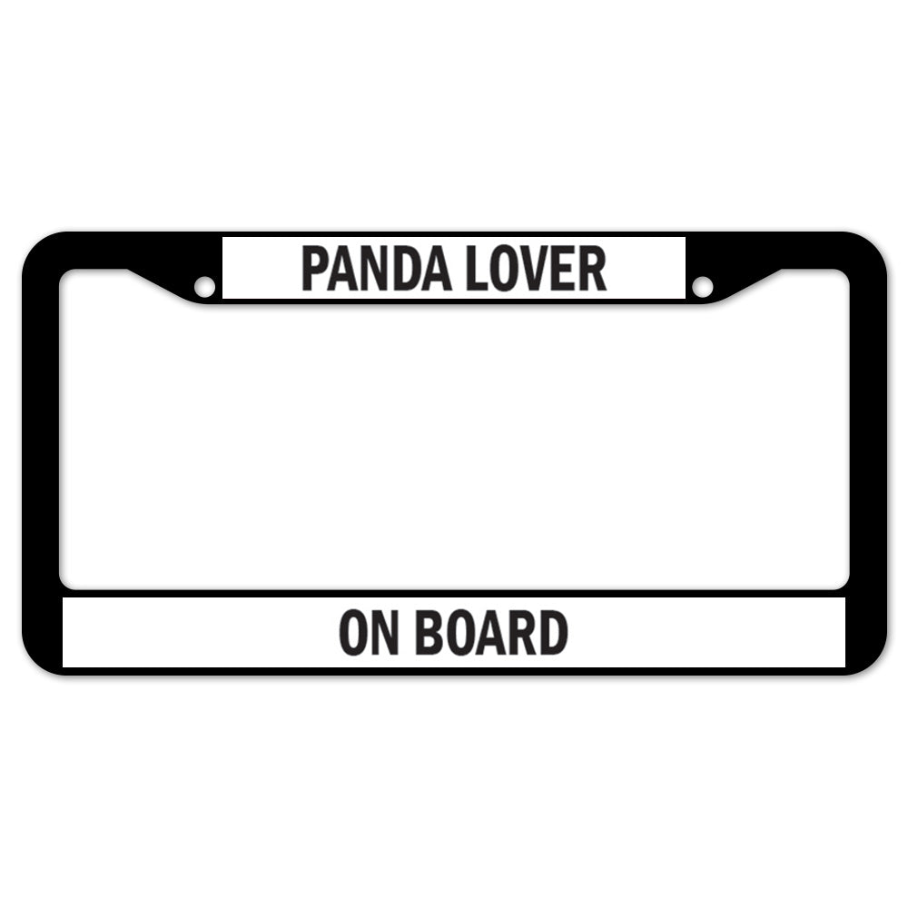 Panda Lover On Board License Plate Frame