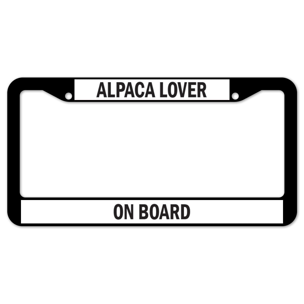Alpaca Lover On Board License Plate Frame
