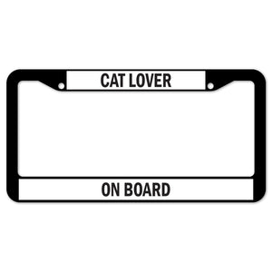 Cat Lover On Board License Plate Frame