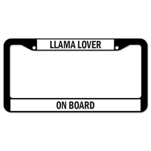 Llama Lover On Board License Plate Frame