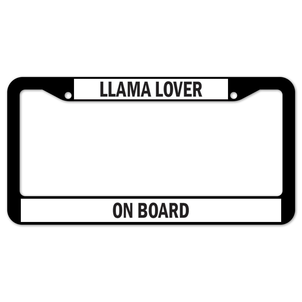 Llama Lover On Board License Plate Frame