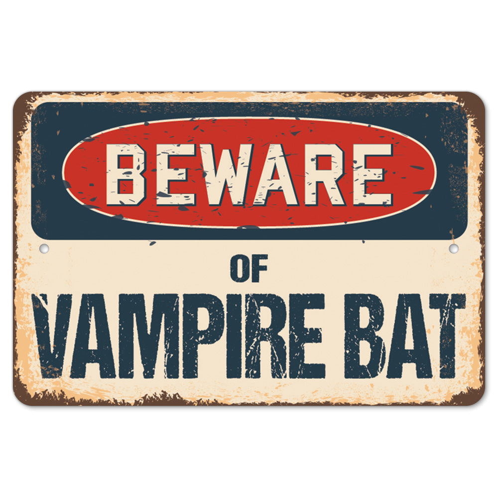 Beware Of Vampire Bat Metal Plastic Decal Funny Gift Bedroom – SignMission