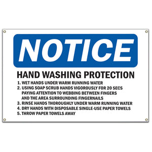 Hand Washing Protection 1. Wet Hands Under Sign