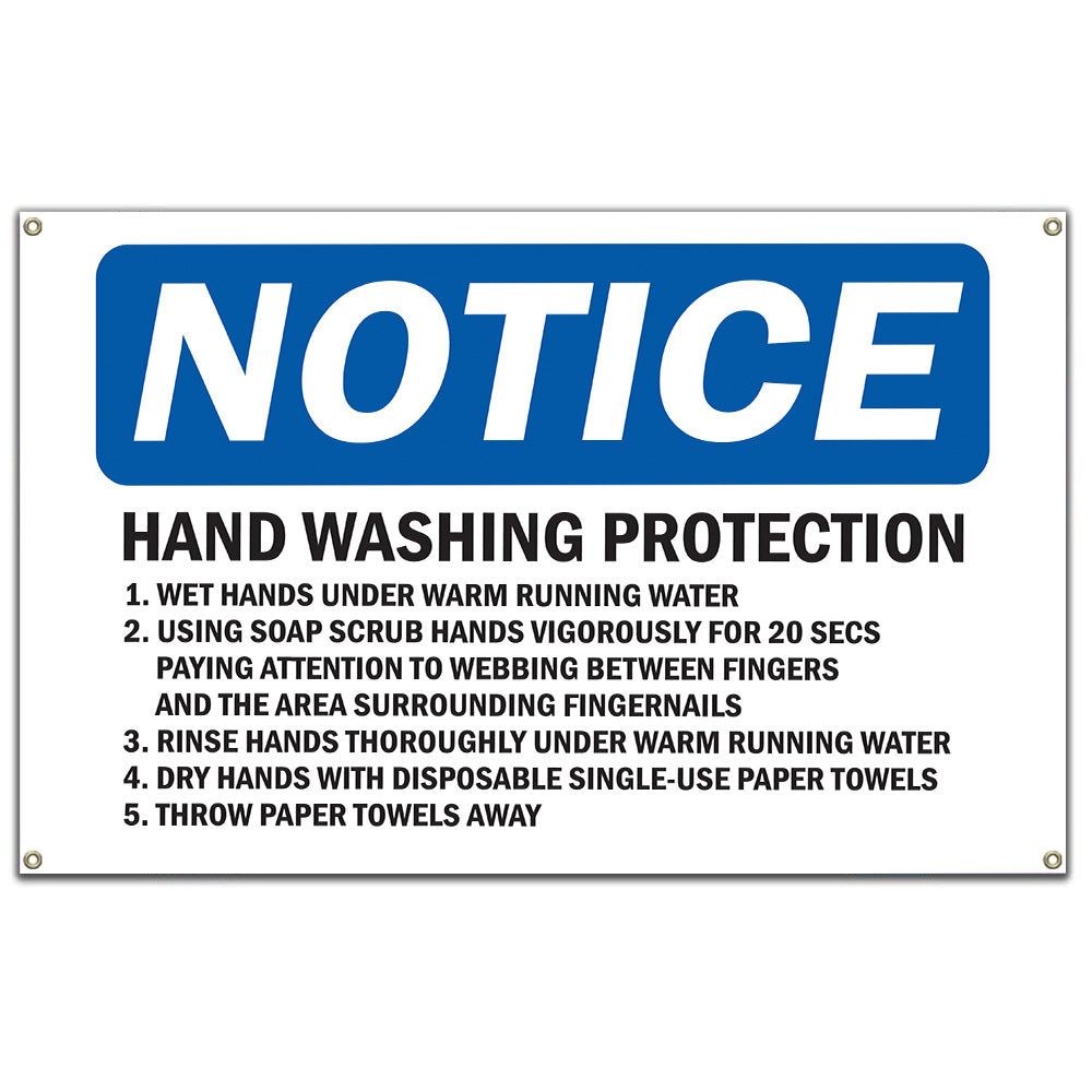 Hand Washing Protection 1. Wet Hands Under Sign