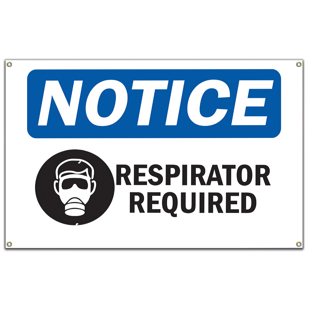 Respirator Required Sign With Symbol