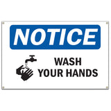 Wash Your Hands Sign With Symbol