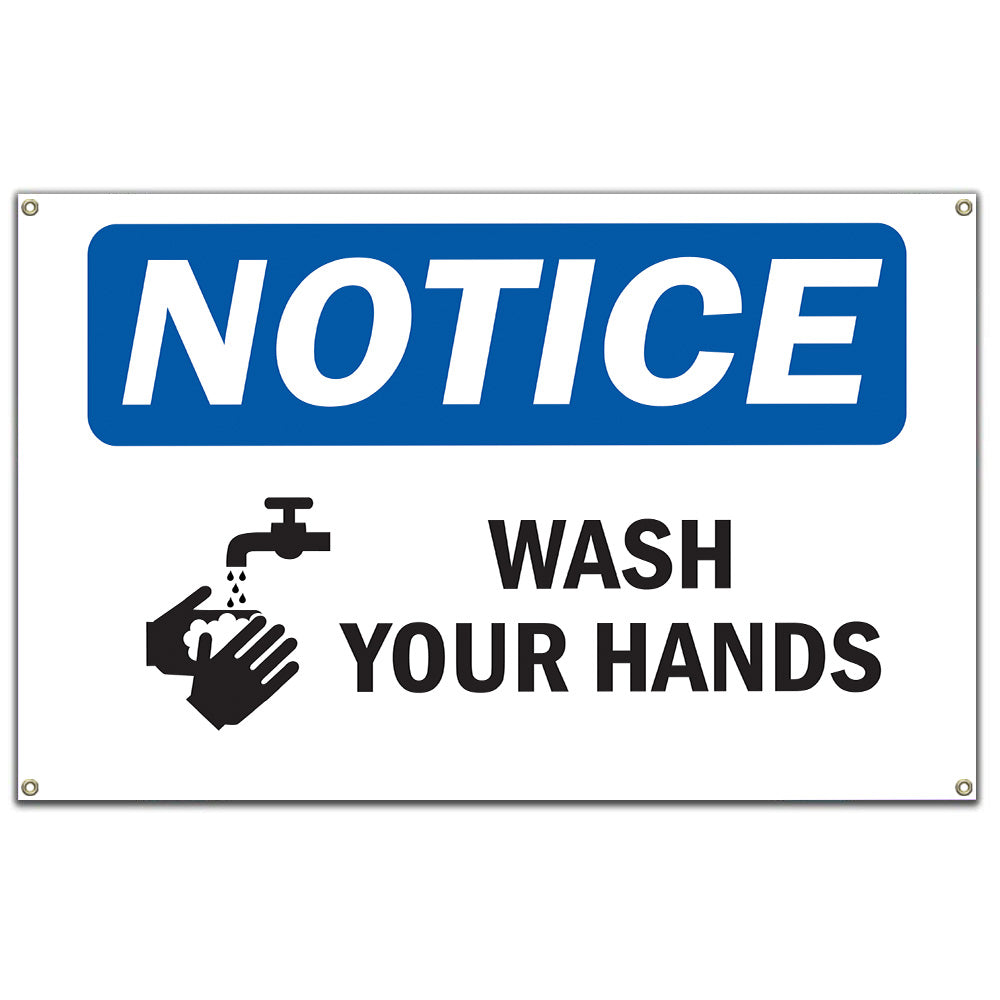 Wash Your Hands Sign With Symbol