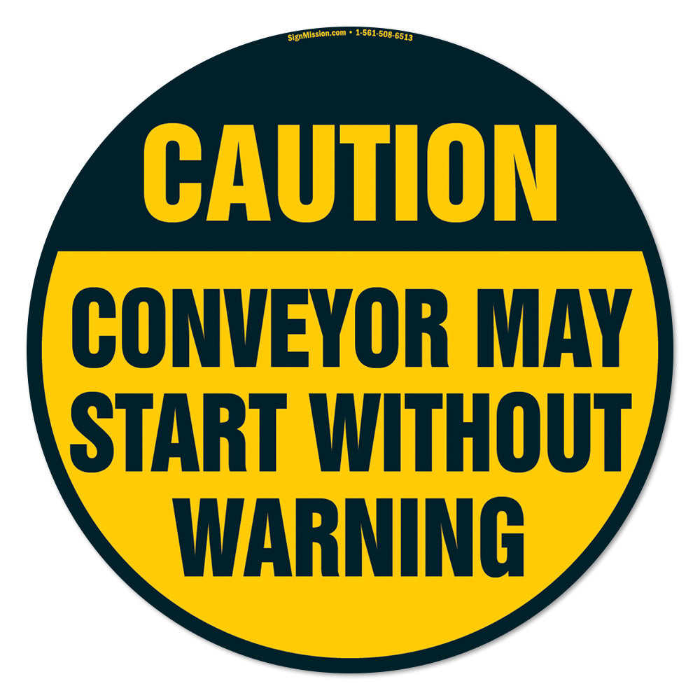 Conveyor May Start Without Warning