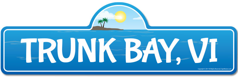 Trunk Bay, VI Virgin Islands Beach Street Sign