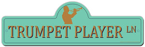 Trumpet Player Street Sign